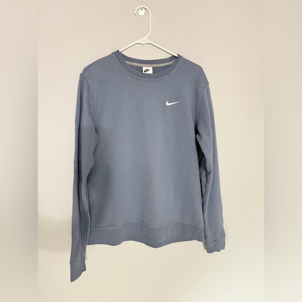 Nike Crewneck Basic Sweatshirt Slate Blue Cotton Sweatshirt Size L